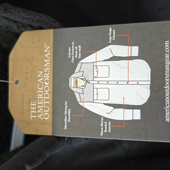 THE AMERICAN OUTDOORSMAN BRAND MENS BIG & TALL BLACK SNAP FRONT JACKET SIZE SMAL - Picture 8 of 16